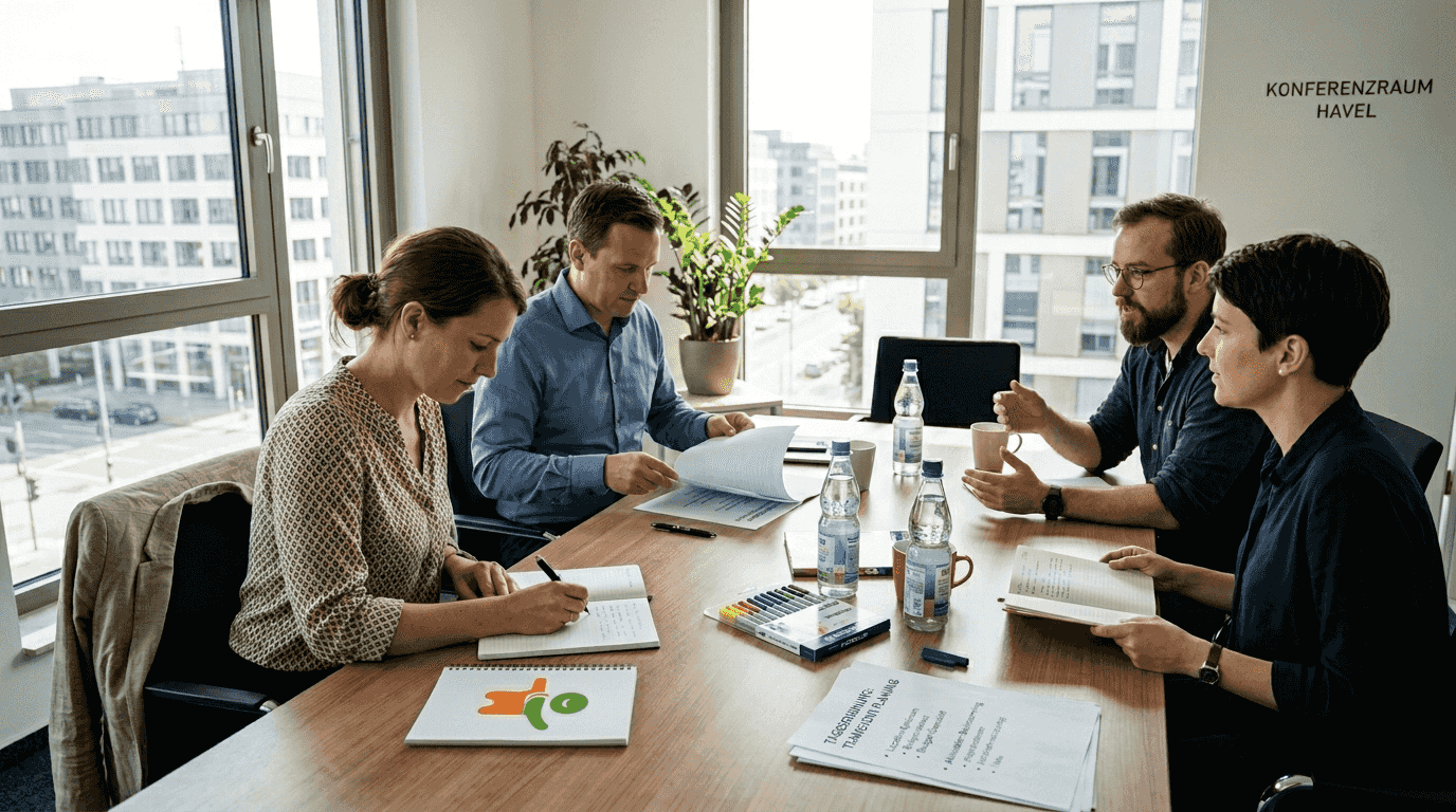 Teambesprechung im Eckbüro