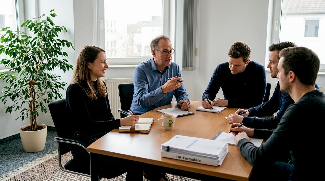 Teambesprechung im Büro eines mittelständischen Unternehmens