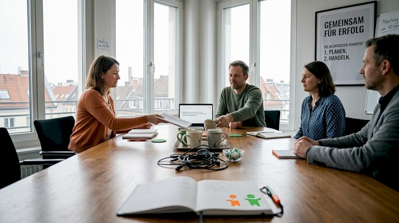 Im Teammeeting stärken die Kollegen gegenseitig ihr Vertrauen und schaffen eine offene Atmosphäre für Zusammenarbeit.