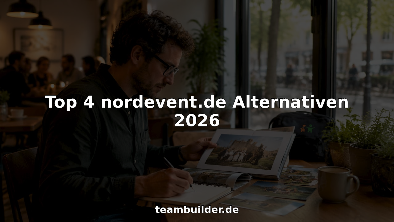 Eine Eventmanagerin sichtet im Büro verschiedene Konzepte für Teambuilding-Maßnahmen.